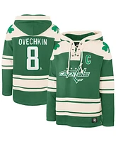 '47 Brand Men's Alexander Ovechkin Kelly Green Washington Capitals St. Patrick's Day Player Name Number Lacer Pullover Hoodie