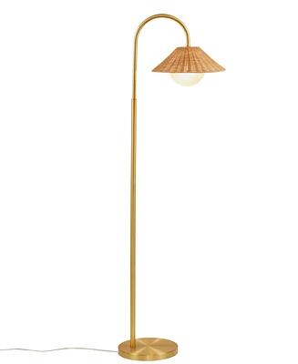 Ink+Ivy 66" Laguna Rattan Weave Shade Iron Floor Lamp