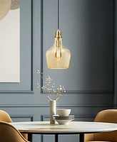 Ink+Ivy 9" Auburn Bell Shaped Hanging Glass Pendant Light