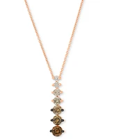 Le Vian Chocolate Ombre Diamond Vertical Graduated Adjustable 20" Pendant Necklace (3/4 ct. t.w.) in 14k Rose Gold