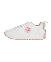 Bebe Toddler Girls Double Layer Bow at Back with Medallion Sneakers