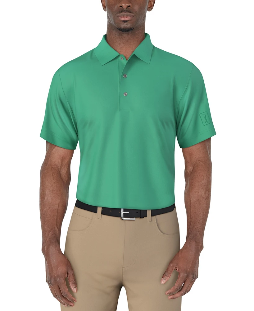 Pga Tour Men's Airflux Short Sleeve Mesh Golf Polo Shirt