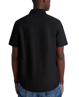Karl Lagerfeld Paris Men's Regular-Fit Solid Textured Button-Down Shirt