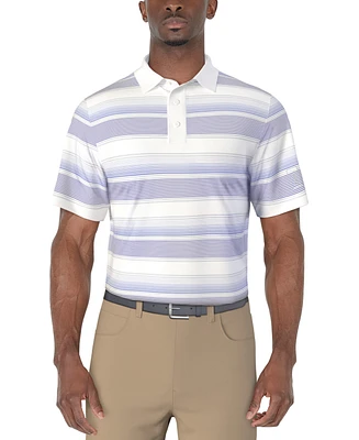 Pga Tour Men's Short Sleeve Striped Golf Polo Shirt