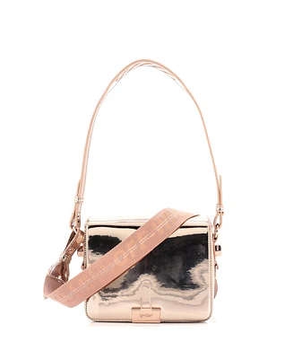 Pre-Owned Off White Mini Binder Clip Flap Bag Mirror Faux Leather