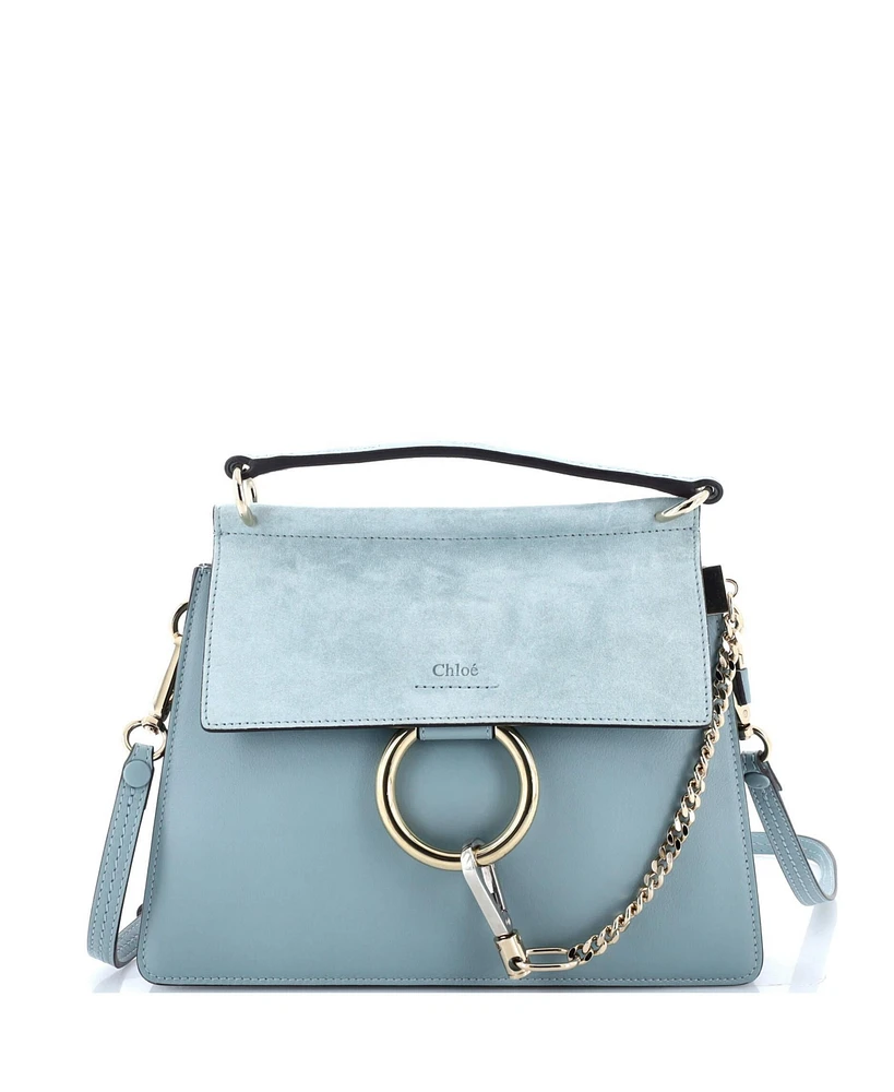 Pre-Owned Chloe Small Faye Top Handle Bag Leather and Suede