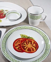 Golden Rabbit Scallop Enamelware Dinner Plates, Set of 4