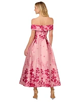 Adrianna Papell Women's Floral-Print Off-The-Shoulder Dress