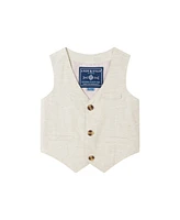 Andy & Evan Baby Boys Short Sleeve Buttondown Bowtie Vest Set