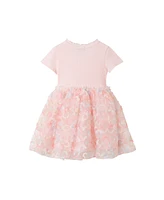 Andy & Evan Little Girls Toddler/Child Lt Pint Rib Knit Dress w/Tulle