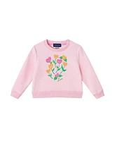 Andy & Evan Baby Girls Floral Crochet Sweatshirt and Dress Set