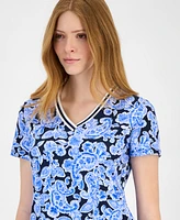 Tommy Hilfiger Women's Paisley-Print V-Neck Midi Dress