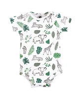 Hudson Baby Boys Cotton Bodysuits 5-Pack, Jungle, Preemie