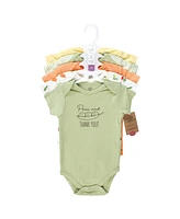 Touched by Nature Baby Boys Organic Cotton Bodysuits, Peas And Thank You, Preemie