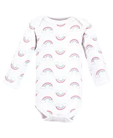 Luvable Friends Baby Girls Preemie Long Sleeve Bodysuits 3pk Cloud, Preemie