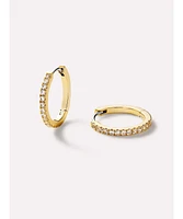 Ana Luisa - Gold Huggie Hoop Earrings - Pave Huggie Hoops Medium