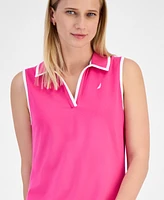 Nautica Jeans Women's Johnny-Collar Sleeveless Midi Dress