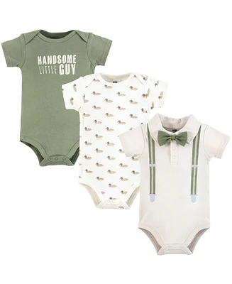 Hudson Baby Boys Cotton Bodysuits, Mallard Polo, Preemie