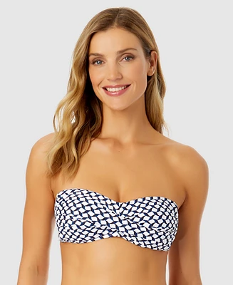 Anne Cole Women's Neo Geo Twist-Front Bandeau Bikini Top
