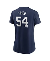 Nike Women's Max Fried Navy New York Yankees Fuse Name Number T-Shirt
