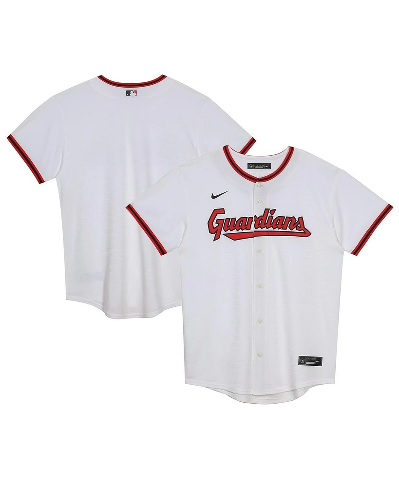 Nike Baby Boys and Girls White Cleveland Guardians Home Blank Replica Jersey