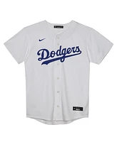 Outerstuff Juvenile White Los Angeles Dodgers Home Blank Replica Jersey