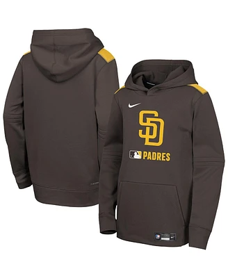 Nike Big Boys and Girls Brown San Diego Padres Authentic Collection Performance Pullover Hoodie