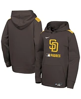 Nike Big Boys and Girls Brown San Diego Padres Authentic Collection Performance Pullover Hoodie