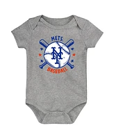 Outerstuff Newborn New York Mets Batter Up Bodysuit 3-Pack