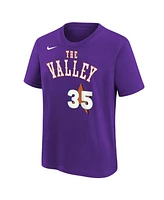 Nike Big Boys and Girls Kevin Durant Purple Phoenix Suns 2024/25 City Edition Name Number T-Shirt