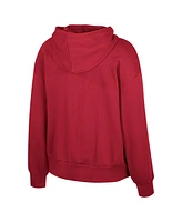 Colosseum Women's Crimson Indiana Hoosiers Reflection Rhinestone Drawcord Pullover Hoodie