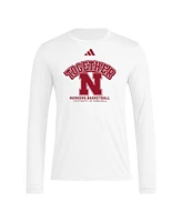 Adidas Men's White Nebraska Huskers Together On-Court Pregame Long Sleeve T-Shirt