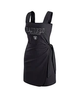 Wear by Erin Andrews Women's Black Las Vegas Raiders Wrap Dress