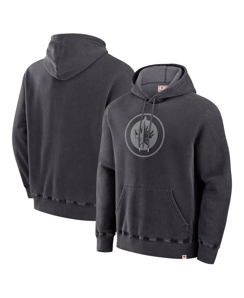Fanatics Men's Black Winnipeg Jets Made Canada Pullover Hoodie