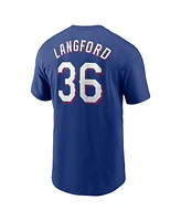 Nike Men's Wyatt Langford Royal Texas Rangers Fuse Name Number T-Shirt
