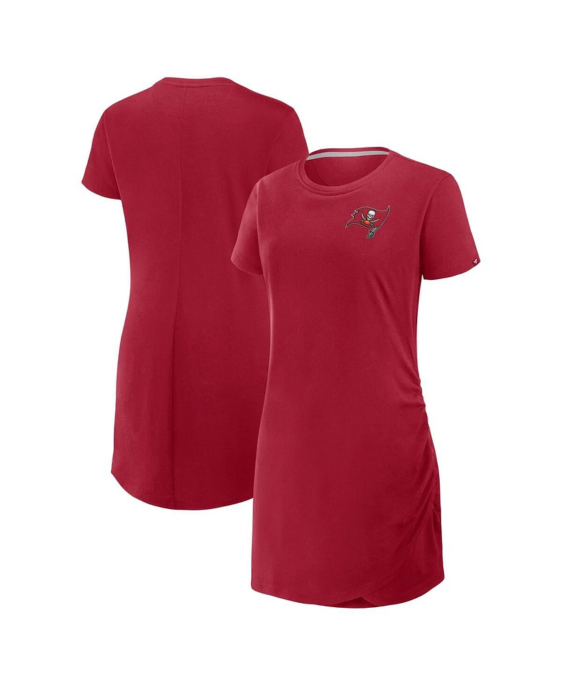 Fanatics Women's Red Tampa Bay Buccaneers Relaxed Fit Drape Dress