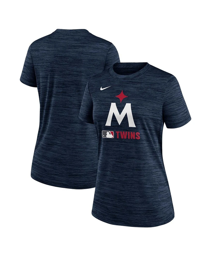 Nike Women's Navy Minnesota Twins Alternate Logo Authentic Collection Velocity Performance T-Shirt