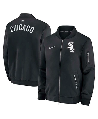 Nike Men's Black Chicago White Sox Authentic Collection Dugout Full-Zip Bomber Jacket