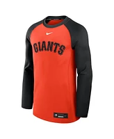 Nike Men's Orange/Black San Francisco Giants Authentic Collection Game Time Raglan Performance Long Sleeve T-Shirt