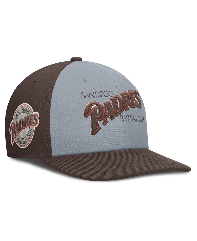 Nike Men's Gray/Brown San Diego Padres Pro Performance Snapback Hat