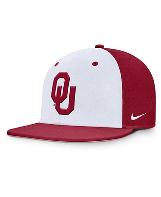 Nike Men's White/Crimson Oklahoma Sooners On-Field Dugout True Performance Fitted Hat