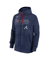 Nike Men's Navy Atlanta Braves Knockout Script Full-Zip Hoodie