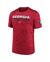 Nike Men's Red Georgia Bulldogs Velocity Baseball Wordmark Stack Performance T-Shirt