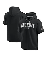 Fanatics Men's Black Detroit Red Wings Elements Ready Short Sleeve Pullover Hoodie