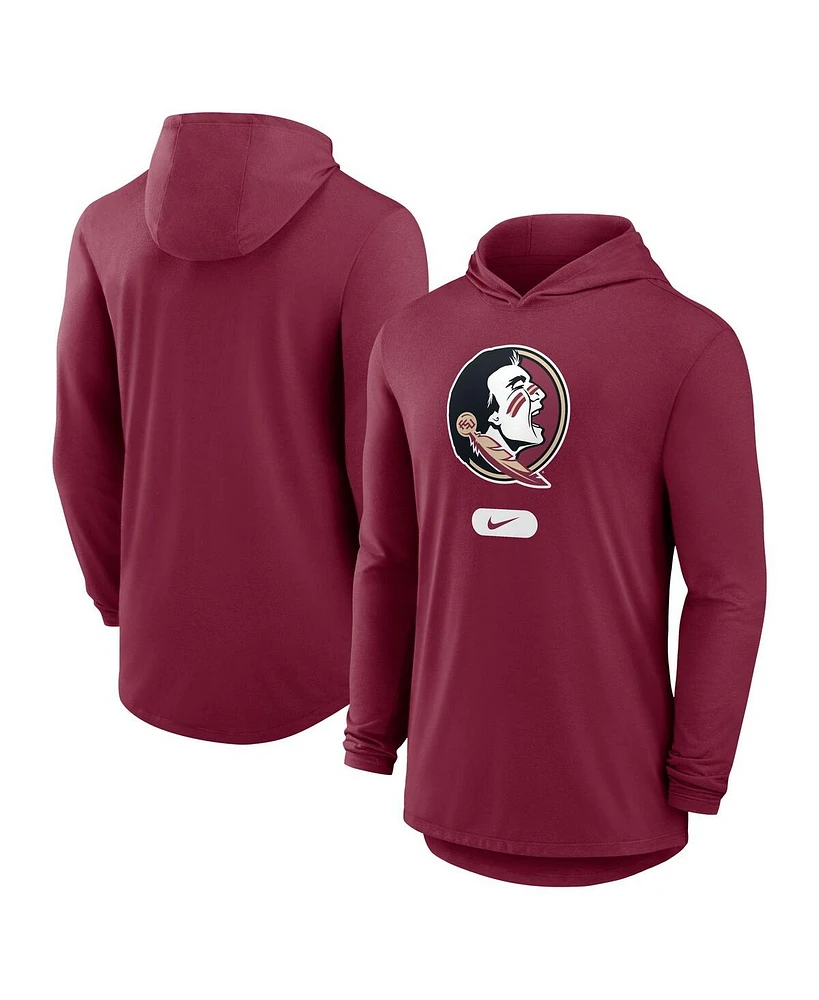 Nike Men's Garnet Florida State Seminoles Lightweight Performance Long Sleeve Hoodie T-Shirt