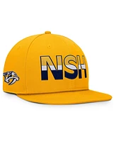 Fanatics Men's Gold Nashville Predators Authentic Pro Rink Snapback Hat