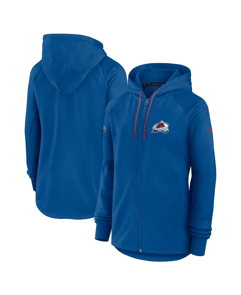 Fanatics Women's Blue Colorado Avalanche Authentic Pro Rink Fleece Full-Zip Jacket
