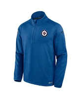 Fanatics Men's Blue Winnipeg Jets Authentic Pro Rink Quarter-Zip Jacket