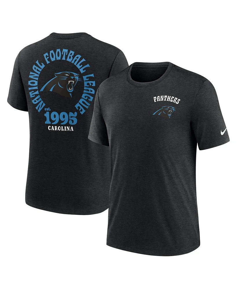 Nike Men's Black Carolina Panthers Rewind 2-Hit Tri-Blend T-Shirt