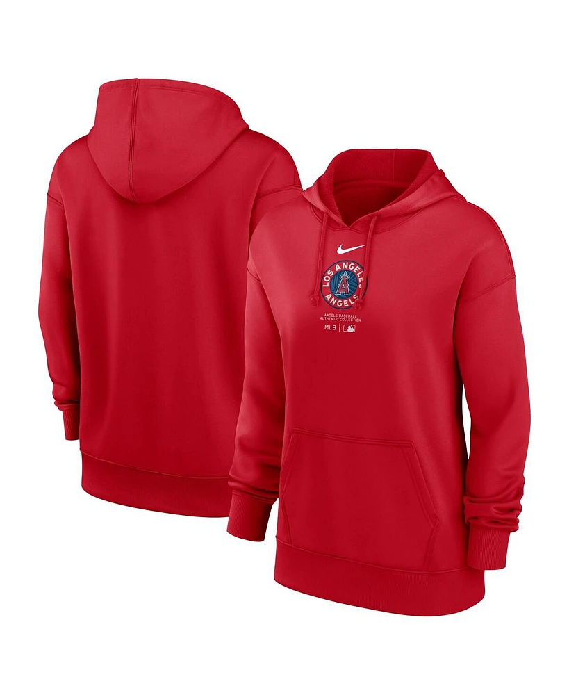 Nike Women's Red Los Angeles Angels City Connect Practice Performance Pullover Hoodie